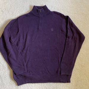 Izod Purple Quarter Zip Sweater XL